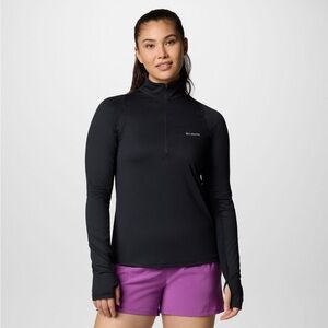 Columbia Women's Omni Heat Half Zip Thermal Top Medium Black Base Layer Outdoors